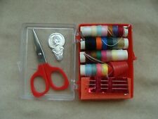 vintage travel sewing kit red plastic box picture