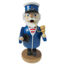 Handcrafted Small Wooden Blue Sea Sailor German Incense Burner Smoker picture