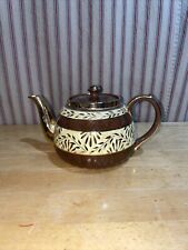 Vintage Brown Teapot Hand Painted Made in England picture