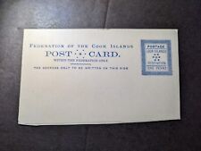 Mint Cook Islands Federation Postal Stationery Postcard One Penny Denomination picture