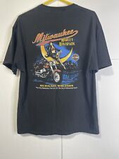 Harley Davidson Milwaukee WI Black T-Shirt Fatboy Motorcycles XL Vintage Pin-up picture