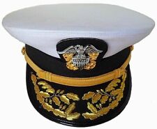 WWll US Navy Commander Admiral Cap Rank White Hat picture