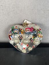 Christopher Radko Christmas Ornament Warm Hearted Wonder Snowman Glass 2001 Tags picture