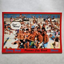 Vintage Panama City Beach Spring Break Postcard Sexy Florida Men Party 80s Frat picture