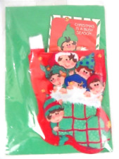 Vintage 1989 Send A Sock Greeting Card with Envelope NEW Rennoc Corp Elves picture