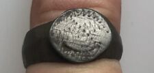 Ancient Artifact > Medieval Bronze Finger Ring SZ: 7 US, 17.25mm VV60E picture