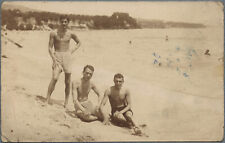 1920s Handsome Barefoot Men Gay Interest Beefcake Muscular Hunk RPPC Real Photo picture