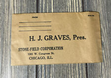 Vintage H. J. Graves Pres Stone-Field Corporation Envelope  picture