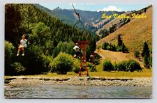 Sun Valley Idaho Bald Mountain Chair Lift Wood River People VTG Unused Postcard picture
