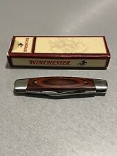 Vintage Winchester Two Blade Pocket Knife Wood Inlay picture