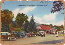Metal Sign - Massachusetts Postcard - Indian Plaza, Mohawk Trail, Charlemont, M picture