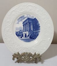 Vintage 1936 Wedgewood Wesleyan College Blue LIBRARY Dinner Plate, 10.5