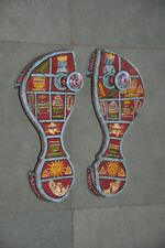2 Pc Vintage Wooden Handcrafted Fine Handpainted Khadau/Slippers picture