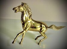Vintage BRASS LARGE HEAVY GALLOPING HORSE  Figurine 8”x11” picture