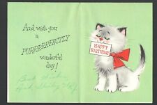Vintage Hallmark Birthday Day Card Cute High Stepping Kitten  GETTING A MOVE ON picture