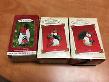 Lot of 3 Hallmark Keepsake Ornaments Father Son Penguin Safe and Snug picture