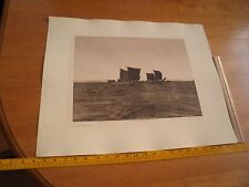 Edward S Curtis Photogravure 18x22.5 Tweedweave Sailing Qagyuhl Plate 356 picture