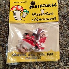 Vintage Plastic  Santa Figure Christmas Decoration Small Mini Little Cupcake picture