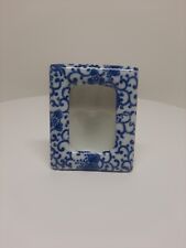 Vintage Takahashi San Francisco Blue & White Porcelain Photo Frame 2.5in X 1.5in picture