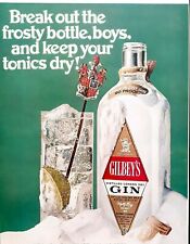 Gilbey's London dry Gin ad vintage 1970 original advertisement picture
