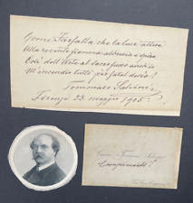 1905 Autographed Quotation & Business Card 19th C Italian Actor, Tommaso Salvini picture