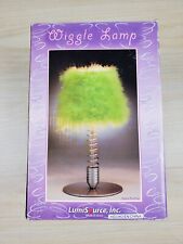 Vtg Y2k Fuzzy Wiggle Lamp Bright Green Shade Funky Retro Mini Silver Base NIB picture