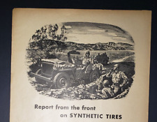1943 Print Ad Military In Trench & Jeep Goodyear Synthetic Tires Chemigum WWII picture