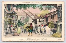c1905~Anthropomorphic Roosters~Barnyard~Chantecler Play~No 2~VTG Art Postcard picture