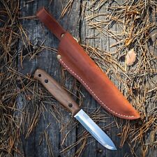 BPS Knives BS2FTS Bushcraft Full Tang Knife Leather Sheath Carbon Steel Scandi picture