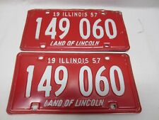 NICE PAIR 1957 Illinois License Plates 