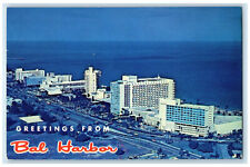 1965 Aerial View, Greetings from Bal Harbor, Miami Beach Florida FL Postcard picture
