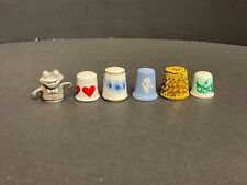 Thimbles Mixed Lot of 6  Collectiable - Ceramic & metal - Frog, Jaspweware picture