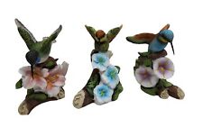 vintage colorfull set of 3 resin very decorative hummingbirds. picture
