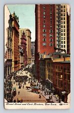 New York City NY, Broad Street, Curb Brokers, Antique Vintage Souvenir Postcard picture