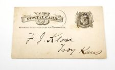 Severance Kansas 1884 Mortgage Release Postcard Postal Card picture