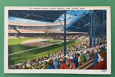 Briggs Stadium Detroit Tigers Vintage Linen Postcard. Tiger Stadium. Sharp color picture