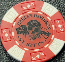HD ST. KITTS ~ (Red AKQJ) International Harley Davidson Poker Chip  picture