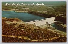 Bull Shoals Arkansas, Bulls Shoals Dam Aerial View, Vintage Postcard picture