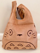 JAPAN Studio Ghibli My Neighbor Totoro Beige Velvet Large Brown Book Tote Bag picture