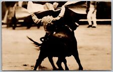 MEXICO 1938 RPPC Real Photo Postcard Bull Fight Matador picture