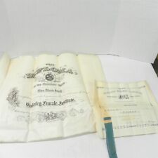 VTG 1890 1892 LOT OF 2 DIPLOMAS BERKELEY FEMALE INSTITUTE MISS MINNIE SMALL RARE picture