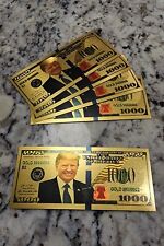 Donald Trump $1000 Bank Note - 24kt Gold Foil Commemorative -  picture