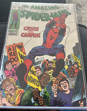Amazing Spiderman Comic Book Marvel #68 Jan 1969 - 12 Cent - Crisis on Campus picture