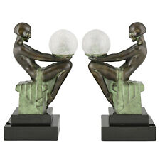 Art Deco style pair of lamps seated nude DELASSEMENT LUMINEUX Max Le Verrier picture