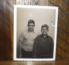 FOUND VINTAGE PHOTO PICTURE-Two Boys in Glasses-Weird Light Reflection picture