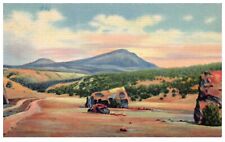 Mt. Taylor New Mexico Mountains Desert Linen Postcard Posted 1937 picture