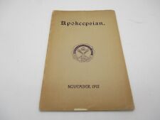 1912 NOVEMBER THE APOKEEPSIAN - POUGHKEEPSIE HIGH SCHOOL MAGAZINE - picture