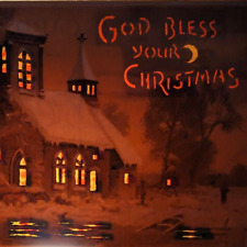 c.1910 Christmas Postcard Hold To Light HTL Church Stained Glass Crescent Moon picture