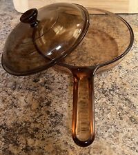 Vintage Corning Ware Visions 7” Amber Waffle Bottom Frying Pan Skillet With Lid picture