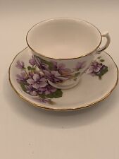 Vintage Royal Kent Purple Violets Cup and Saucer English Bone China picture